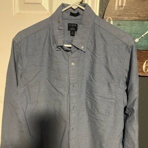 J. Crew Men's Casual Light Blue Button Down Shirt